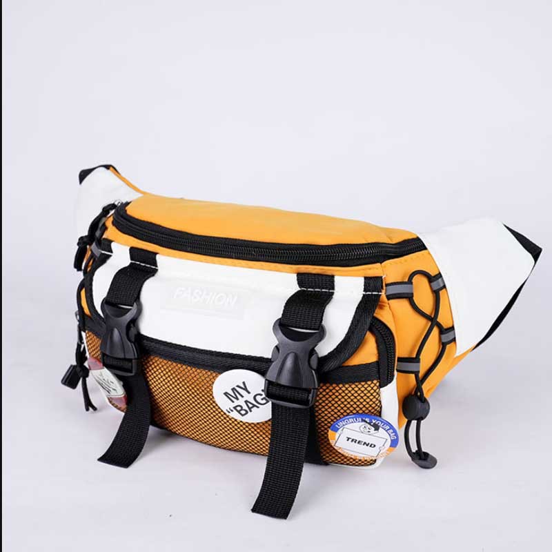 Men's Cartoon Medal Crossbody Bag - Streetwear Oxford Cloth Messenger Bag with Adjustable Strap