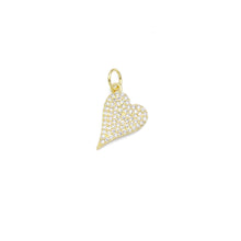 Load image into Gallery viewer, Gold Clear CZ Heart Shape Charm, Sku#LX457