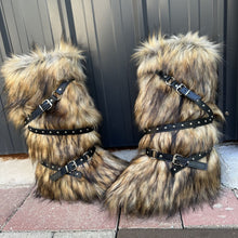 Load image into Gallery viewer, Women's Fur-Lined Mid-Calf Snow Boots | Cross-Strap Buckle | Slip-On Winter Boots