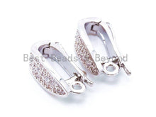 Load image into Gallery viewer, CZ Micro Pave Pendant Enhancer Bail, Gold, Silver Rhodium Plated, Fine Jewelry Bail,Pave Clasp, Pave Pendant Lock, Pendant Bail, sku#J9