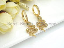 Load image into Gallery viewer, CZ Snake Huggie Earrings, Sku#J259