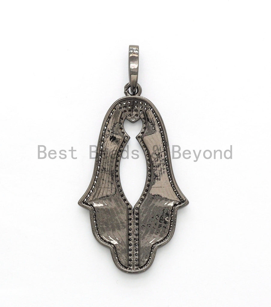 NEW Enamel Colorful Hamsa Hand Pendant,CZ Micro Pave Oil Drop Leaf pendant,Enamel pendant,Enamel Jewelry,27x47mm,sku#F568C