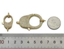 Load image into Gallery viewer, CZ Gold Oval Lobster Clasp, Sku#H341/H104