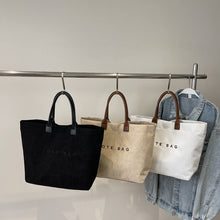 Load image into Gallery viewer, Retro Lettered Casual Tote Bag for Women - Horizontal Rectangle Handbag