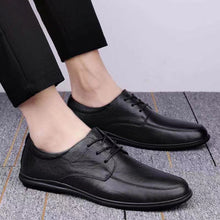 Load image into Gallery viewer, Men's Casual Leather Shoes – Lace-Up Round Toe Soft Sole Comfort Loafer | Black, Coffee, Tan