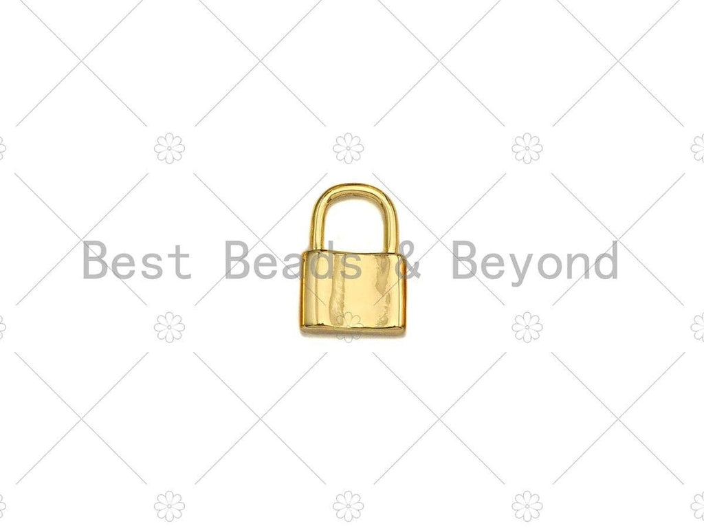 18k Shiny Gold Padlock Charms, Dainty Lock Charms, Padlock Pendant, Gold Charm, Gold Pendant, Padlock Necklace Charms, 10x15mm, Sku#LK06