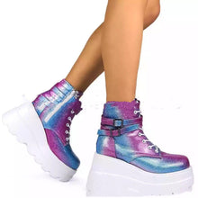 Load image into Gallery viewer, Women's Platform Boots | Genuine Leather Lace-Up Zipper Mid-Calf Winter Boots