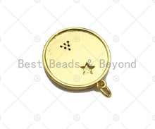 Load image into Gallery viewer, Colorful Enamel Pave Star Arrow Triangle On Round Coin Pendant, Gold Enamel Round Pendant, Pave Enamel Jewelry Findings,20x23mm,Sku#L438