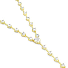 Load image into Gallery viewer, Heart CZ Link Chain Y shape Long Lariat Style Necklace, Sku#A153