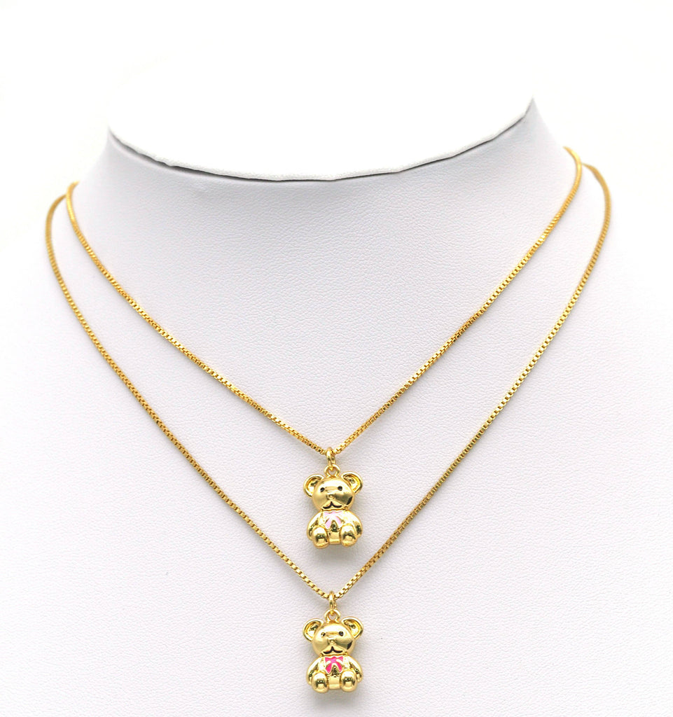 Enamel Teddy Bear Pendant, Sku#F1463
