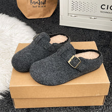 Load image into Gallery viewer, Women's Faux Fur Plush Slippers – Cozy French-Style Indoor House Shoes | Gray &amp; Coffee