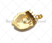 Load image into Gallery viewer, CZ Micro Pave Lion Head With Crown Shape Pendant/Charm,Cubic Zirconia Charm, Necklace Bracelet Charm Pendant, 18x29mm, sku#L419
