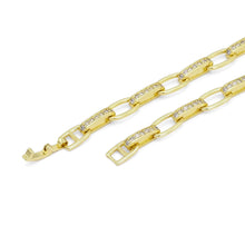 Load image into Gallery viewer, CZ Oval Link Gold Silver Adjustable Necklace, Sku#A118