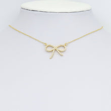 Load image into Gallery viewer, Clear CZ  Gold Bow knot Connector Charm Pendant, Sku#LK1020