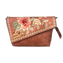 Load image into Gallery viewer, Embroidered Chinese-Style Women's Handbag - PU Leather Crossbody Shoulder Bag with Multiple Compartments