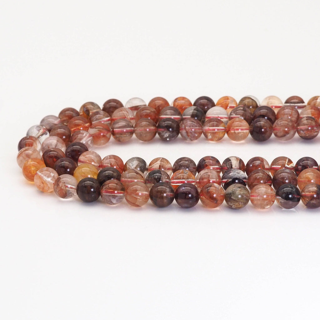 Genuine Hematoid Quartz Round Smooth Beads, Sku#U1639