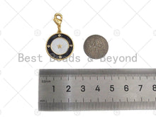 Load image into Gallery viewer, Enamel Colorful Round Ring CZ Five Star On Round Coin Pendant,CZ Micro Pave Enamel Pendant,Enamel Pendant,Enamel Jewelry,20x22mm,Sku#L474