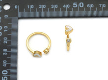 Load image into Gallery viewer, Gold Pearl Heart Dot Adjustable Ring, Sku#X372