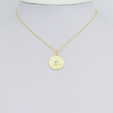 Load image into Gallery viewer, Gold Protection Evil Eye Coin Charm Pendant,Sku#LX865