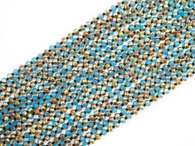 Load image into Gallery viewer, 60/36 Long Hand Knotted Blue Gold Color Crystal Necklace, Double Wrap Necklace, Turquoise Color 4mm/8mm Rondelle Crystal Beads, SKU#D19