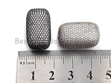 Load image into Gallery viewer, Large CZ Micro Pave Barrel Rectangle Spacer Beads, sku#X145