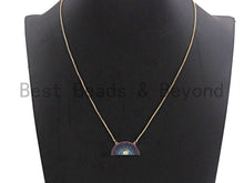 Load image into Gallery viewer, Colorful CZ Micro Pave Rainbow Shape Pendant ,13x27mm,Cubic Zirconia Rainbow Charm,sku#F863