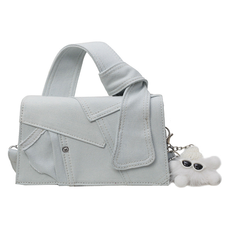 Denim Fabric Crossbody Bag