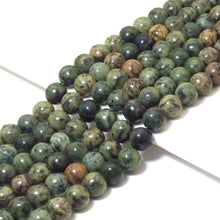 Load image into Gallery viewer, Genuine Green Tree Branch Agate Round Smooth Beads, 6mm/8mm/10mm, Sku#U1585