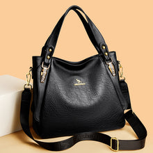 Load image into Gallery viewer, Women's High-Capacity PU Leather Tote Shoulder Bag | Elegant Niche Design | Black, Khaki, Brown