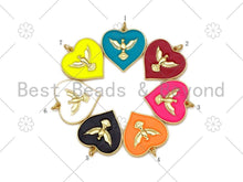 Load image into Gallery viewer, Gold Eagle On Colorful Enamel Heart Shape Pendant,18K gold Filled Heart Shape charm,Enamel Pendant,Enamel Jewelry,23x22mm,sku#L586