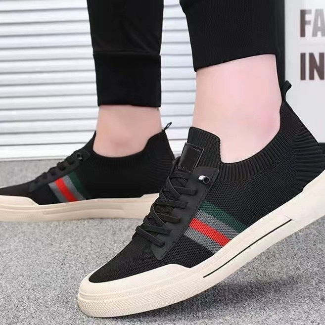 Men's Breathable Mesh Casual Sneakers – Round Toe, Lightweight Comfort Shoes
