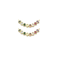 Load image into Gallery viewer, Colorful Teardrop CZ Connector Charm, Sku#LX310