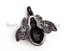 Load image into Gallery viewer, BEE Inspired Charm, CZ Micro Pave Inspired insect Charm, Pave Bug Charm, Gold/Rose Gold/Silver/Black, 19x22x5mm,SKU#F435