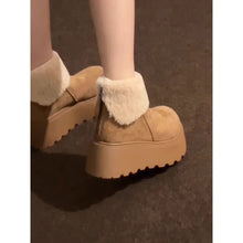 Load image into Gallery viewer, Women's Fleece-Lined Vintage Snow Boots - Warm Winter Ankle Boots with Rubber Sole
