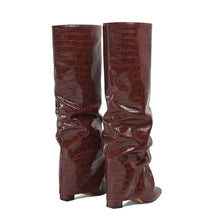 Load image into Gallery viewer, Women's Chunky Heel High-Top Over-the-Knee Boots | Buckle Pointed Toe PU Leather