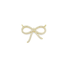 Load image into Gallery viewer, Clear CZ  Gold Bow knot Connector Charm Pendant, Sku#LK1020