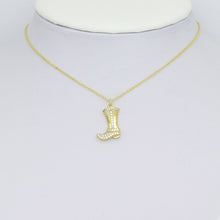 Load image into Gallery viewer, Gold Silver CZ Cute Cowboy Boots Pendant Shape Charm Pendant, Sku#A439