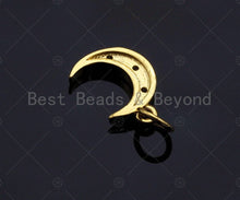 Load image into Gallery viewer, Dainty Gold Star Cresent Moon Charms, Dainty Charms, Moon Pendant, Gold Coin Pendant, Gold Necklace Charms, 9x12mm, Sku#LK114