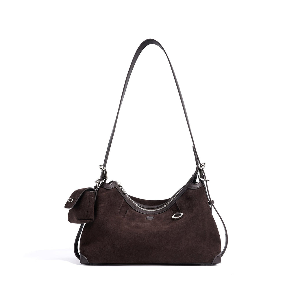 Vintage Crossbody Underarm Tote Bag - Genuine Leather Dumpling Bag for Women
