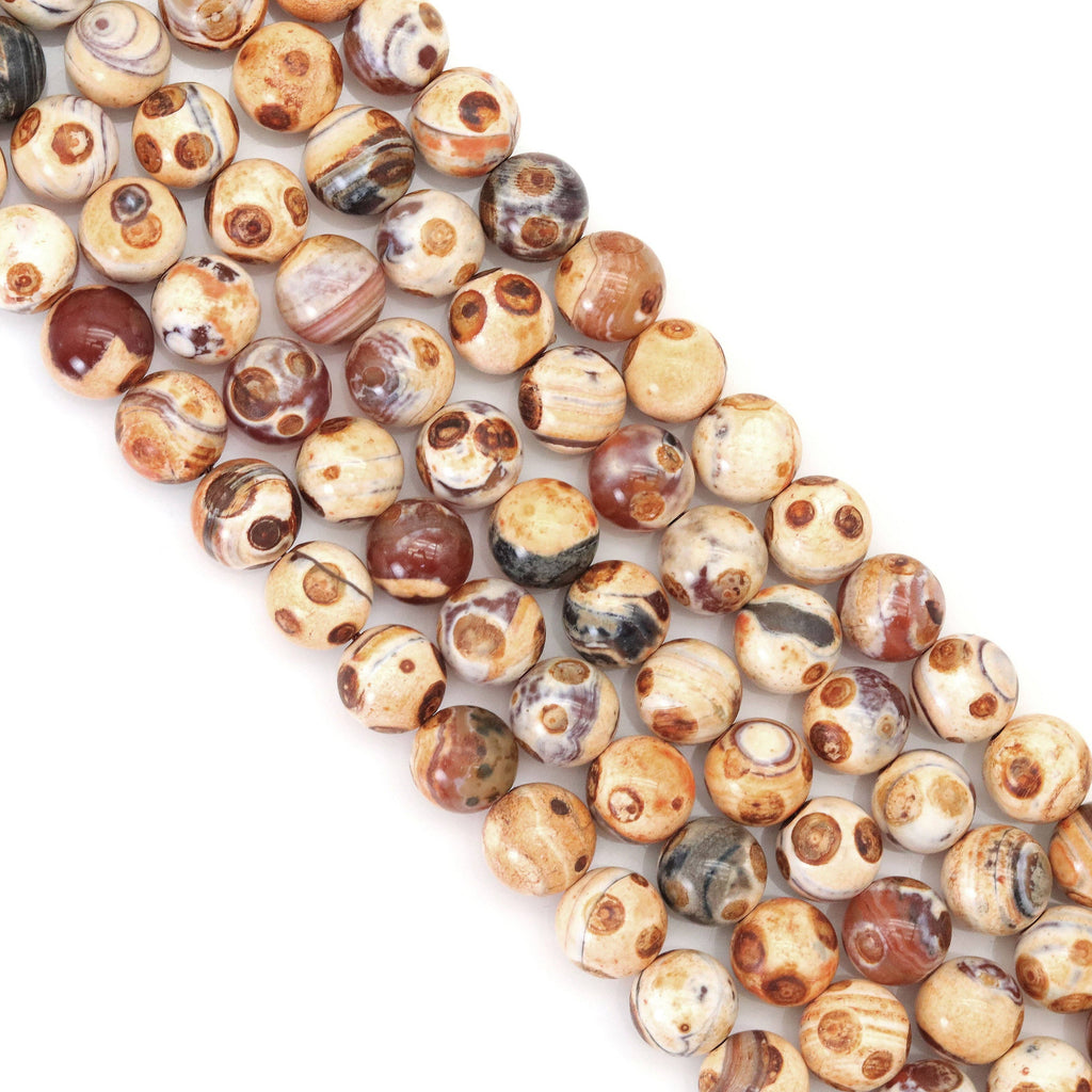 Orange Yellow Agate Round Smooth Beads, Sku#U1800
