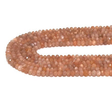 Load image into Gallery viewer, Genuine Peach Moonstone Rondelle Faceted Beads, 4x6mm, Sku#U1509