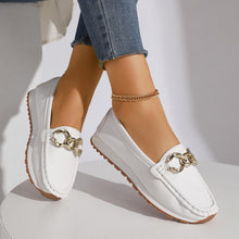 Load image into Gallery viewer, Women's Metal Buckle Slip-On Loafers - Casual Suede Leather Comfort Shoes
