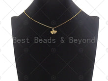 Load image into Gallery viewer, 18K Gold Ginkgo Biloba Leaf Shape Pendant, Leaf Charm, Leaf Pave Pendant, Gold plated, 15mm, Sku#LK28