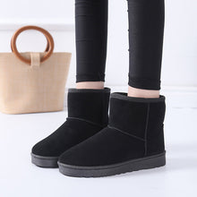 Load image into Gallery viewer, Women's Faux Fur Snow Boots | Suede Flat Heel Winter Ankle Boots