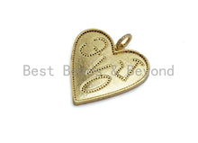 Load image into Gallery viewer, Large Cz Micro Pave Heart With LOVE Pendant,Cubic Zirconia Pendant/Charm,Gold/Black/Silver/Rose Gold,41mm, sku#F630C