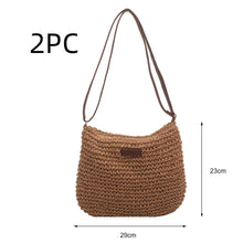Load image into Gallery viewer, Women's Handwoven Straw Tote Bag | Beach Vacation Handbag | Woven Summer Tote