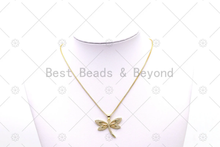 Load image into Gallery viewer, CZ Micro Pave Butterfly Shape Pendant, 18K Gold Filled Butterfly Charm, Necklace Bracelet Charm Pendant,Sku#LD168