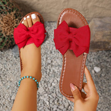 Load image into Gallery viewer, Women's Bow-Tie Fabric Slides - Casual Flat Sandals for Everyday Wear