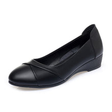 Load image into Gallery viewer, Women's Casual Round Toe Minimalist Low Heel Shoes | Cowhide Leather Flats