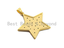 Load image into Gallery viewer, Enamel Colorful Five Star with colorful cz Pendant,CZ Micro Pave Oil Drop pendant,Enamel Jewelry,30x30mm,sku#F972C